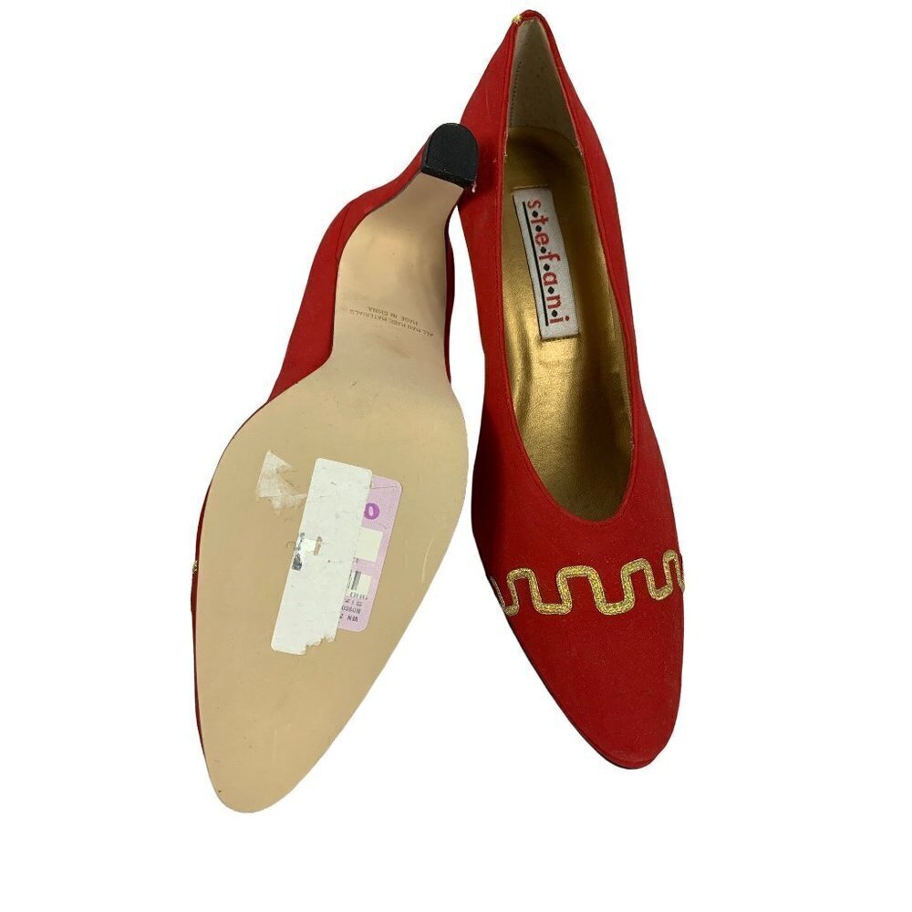 Stefani Women's Red & Gold Heels - Picture 5 of 8
